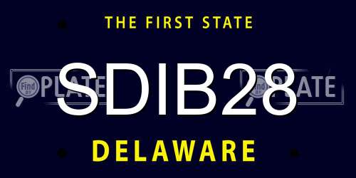 SDIB28 Delaware License Plate