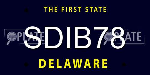 SDIB78 Delaware License Plate
