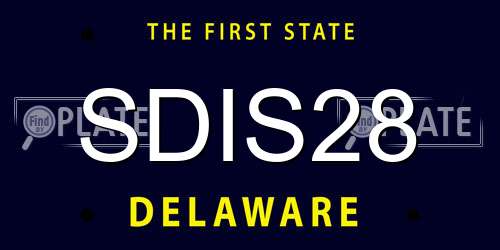 SDIS28 Delaware License Plate