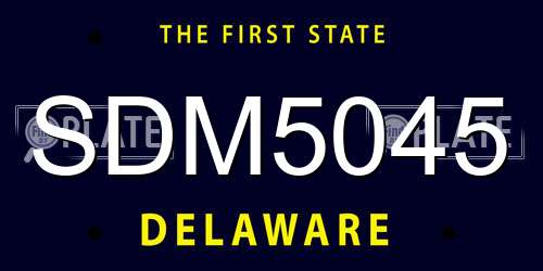 SDM5045 Delaware License Plate