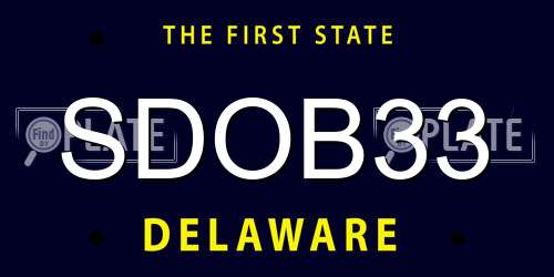 SDOB33 Delaware License Plate
