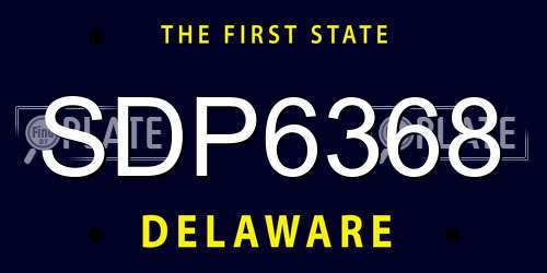 SDP6368 Delaware License Plate