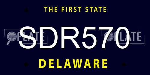 SDR570 Delaware License Plate