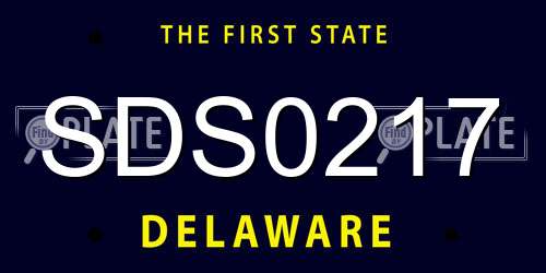 SDS0217 Delaware License Plate