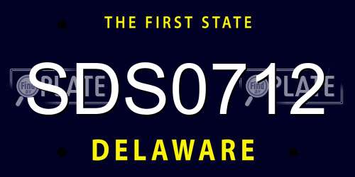 SDS0712 Delaware License Plate