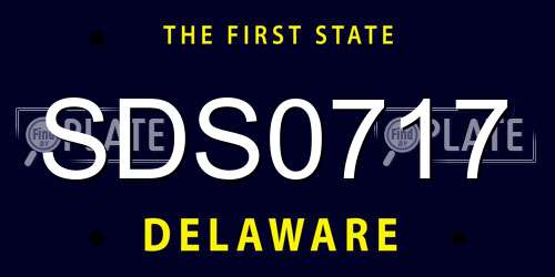 SDS0717 Delaware License Plate