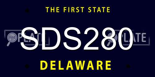 SDS280 Delaware License Plate