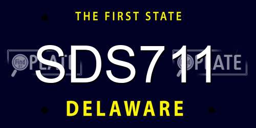 SDS711 Delaware License Plate