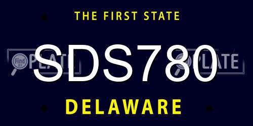 SDS780 Delaware License Plate