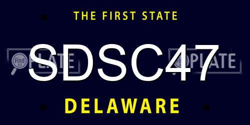 SDSC47 Delaware License Plate
