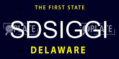 SDSIGGI Delaware License Plate