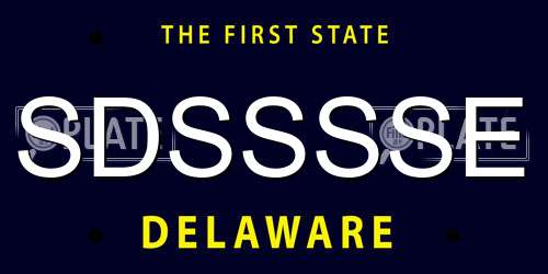 SDSSSSE Delaware License Plate