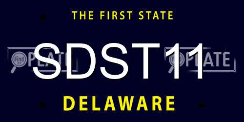 SDST11 Delaware License Plate