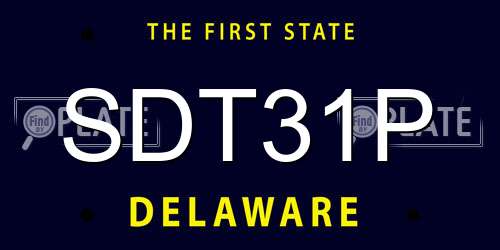 SDT31P Delaware License Plate