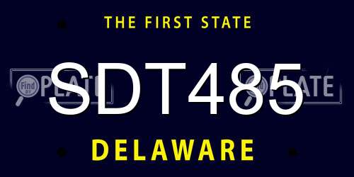 SDT485 Delaware License Plate