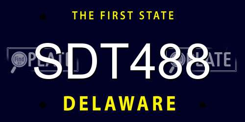 SDT488 Delaware License Plate
