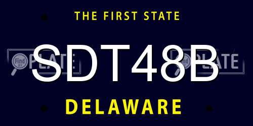 SDT48B Delaware License Plate