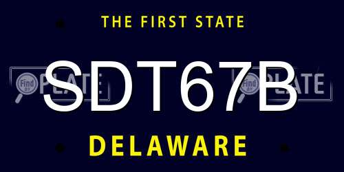 SDT67B Delaware License Plate