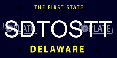 SDTOSTT Delaware License Plate