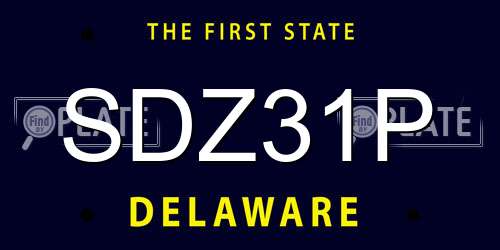 SDZ31P Delaware License Plate