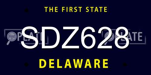 SDZ628 Delaware License Plate