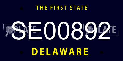 SE00892 Delaware License Plate