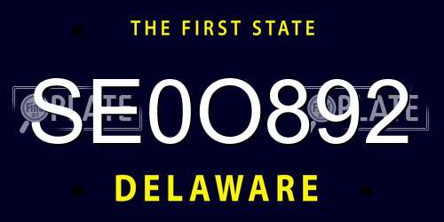SE0O892 Delaware License Plate