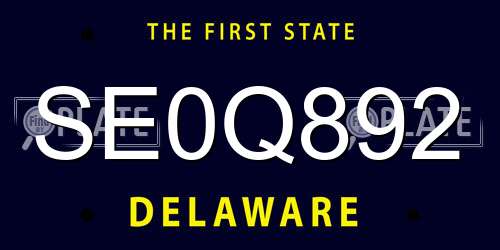 SE0Q892 Delaware License Plate