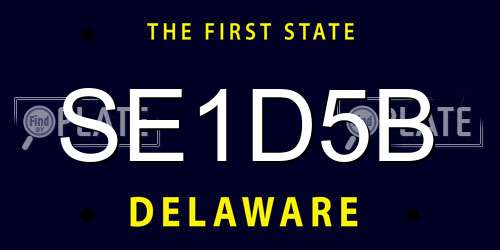 SE1D5B Delaware License Plate