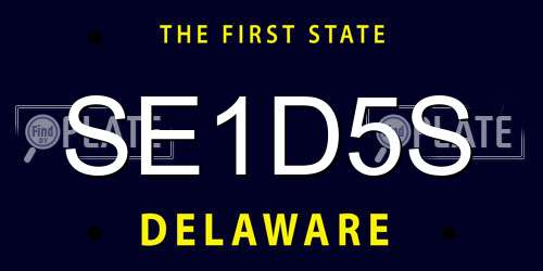 SE1D5S Delaware License Plate