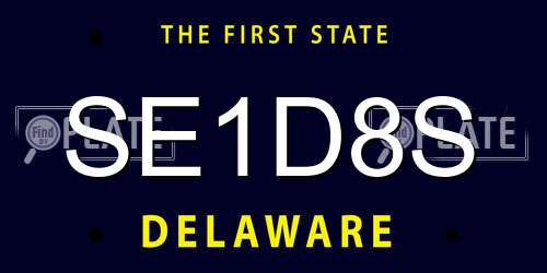 SE1D8S Delaware License Plate