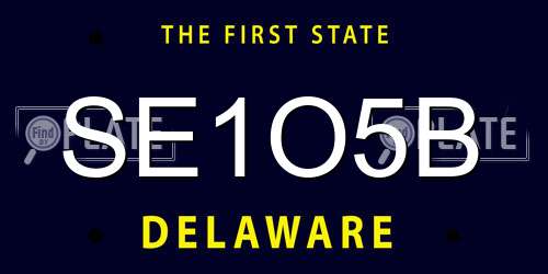 SE1O5B Delaware License Plate