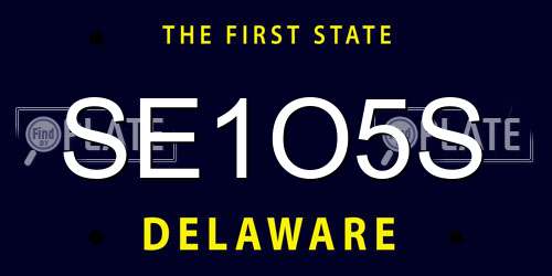 SE1O5S Delaware License Plate