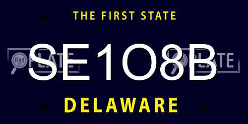 SE1O8B Delaware License Plate