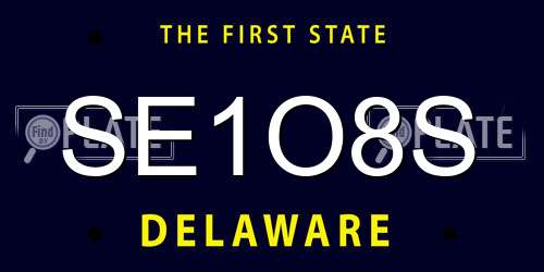 SE1O8S Delaware License Plate