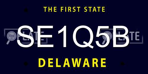 SE1Q5B Delaware License Plate