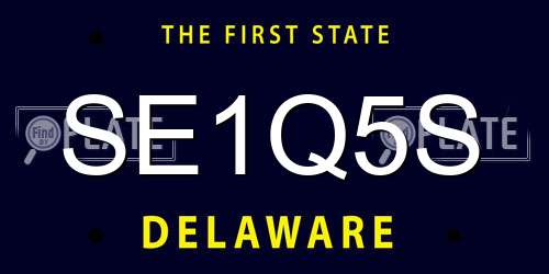 SE1Q5S Delaware License Plate
