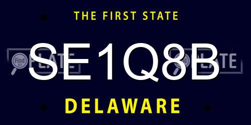 SE1Q8B Delaware License Plate