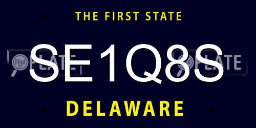SE1Q8S Delaware License Plate