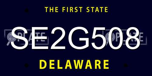 SE2G508 Delaware License Plate