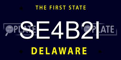 SE4B2I Delaware License Plate