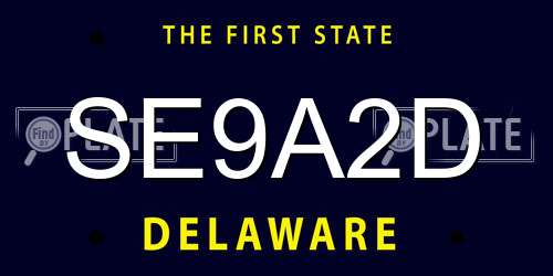 SE9A2D Delaware License Plate