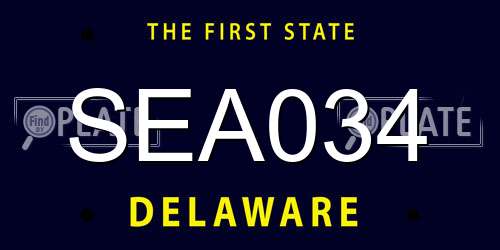 SEA034 Delaware License Plate