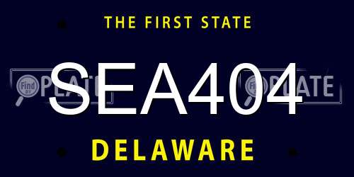 SEA404 Delaware License Plate