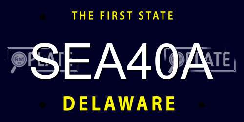 SEA40A Delaware License Plate