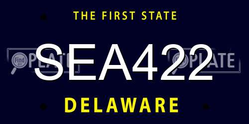 SEA422 Delaware License Plate