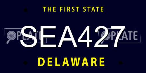 SEA427 Delaware License Plate