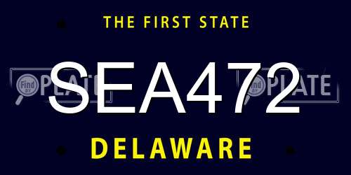 SEA472 Delaware License Plate