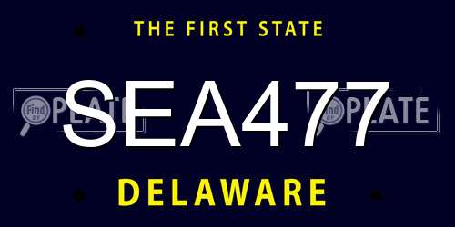SEA477 Delaware License Plate