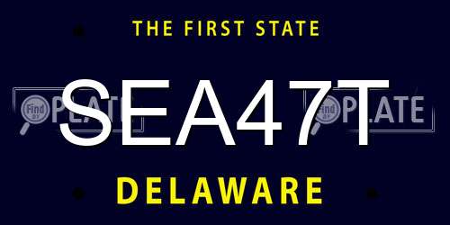 SEA47T Delaware License Plate